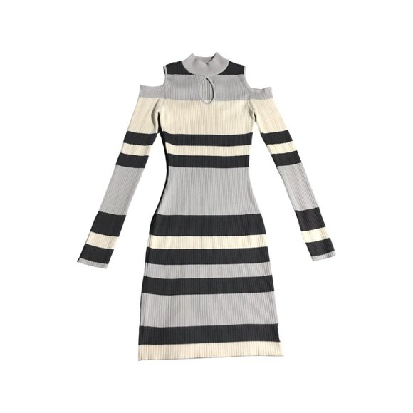Knitted Dress Hot Club Style Fall Winter Bodycon - Picture 1 of 1